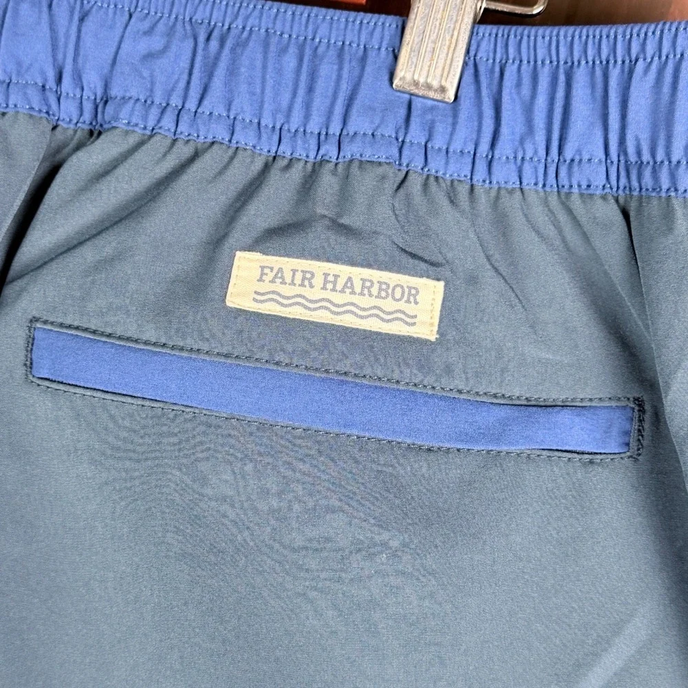 Fair Harbor‎ The Anchor Blue Swim Shorts BreezeKnit Liner Men's XL 8 Inch Inseam